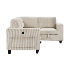 Corduroy Fabric 4-Piece Sectional Sofa with Storage