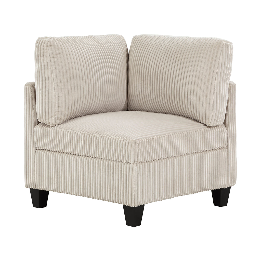 Corduroy Fabric Corner Seat with Storage