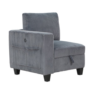 Corduroy Fabric Loveseat with Storage