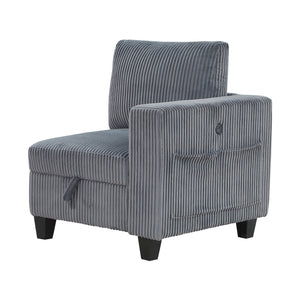 Corduroy Fabric Loveseat with Storage