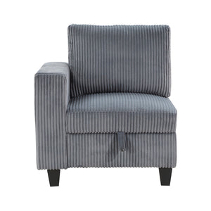 Corduroy Fabric Loveseat with Storage