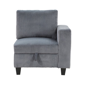 Corduroy Fabric Loveseat with Storage