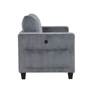 Corduroy Fabric Loveseat with Storage