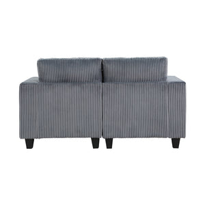 Corduroy Fabric Loveseat with Storage