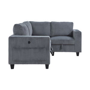 Corduroy Fabric 4-Piece Sectional Sofa with Storage