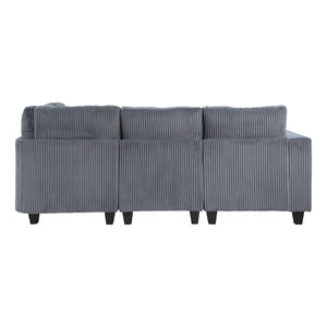 Corduroy Fabric 4-Piece Sectional Sofa with Storage