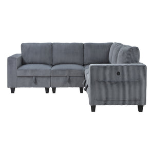 Corduroy Fabric 5-Piece Sectional Sofa with Storage