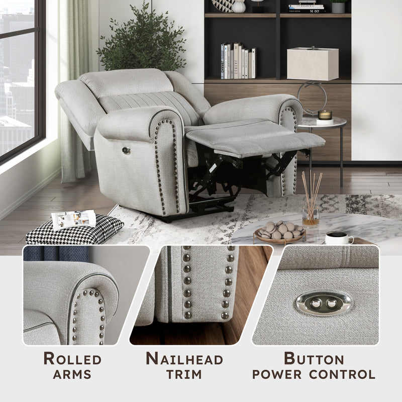 Textured Microfiber Power Reclining Chair – Lexicon Home