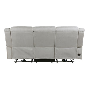 Textured Microfiber Power Double Reclining Sofa