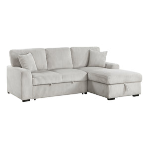 Corduroy Fabric 2-Piece Sectional with Right Chaise