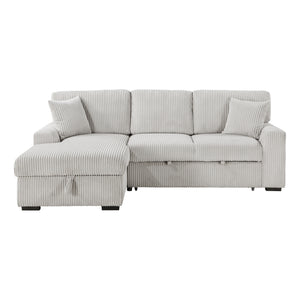 Corduroy Fabric 2-Piece Sectional with Left Chaise