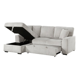 Corduroy Fabric 2-Piece Sectional with Left Chaise