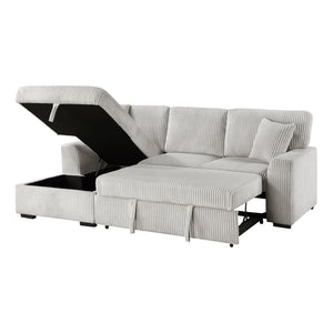 Corduroy Fabric 2-Piece Sectional with Left Chaise