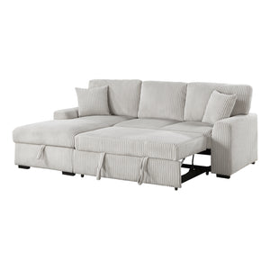 Corduroy Fabric 2-Piece Sectional with Left Chaise