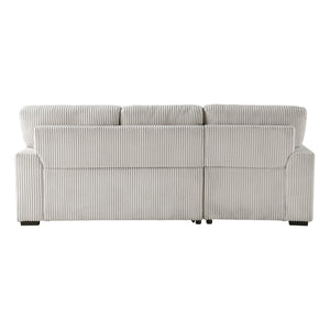 Corduroy Fabric 2-Piece Sectional with Left Chaise