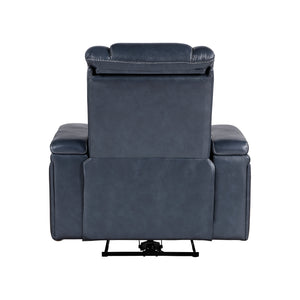 Leather Match Power Reclining Chair with Storage