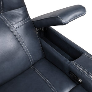 Leather Match Power Reclining Chair with Storage