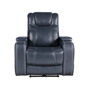 Leather Match Power Reclining Chair with Storage