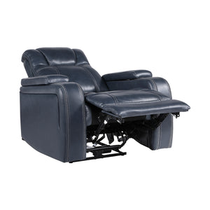 Leather Match Power Reclining Chair with Storage