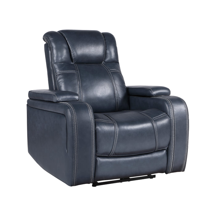 Leather Match Power Reclining Chair with Storage