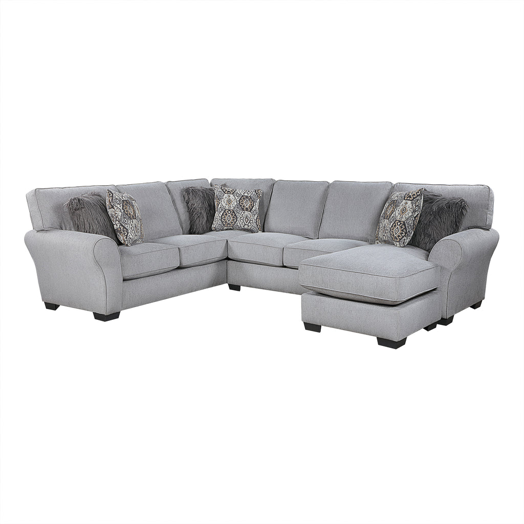 Chenille Fabric 2-Piece Reversible Sectional