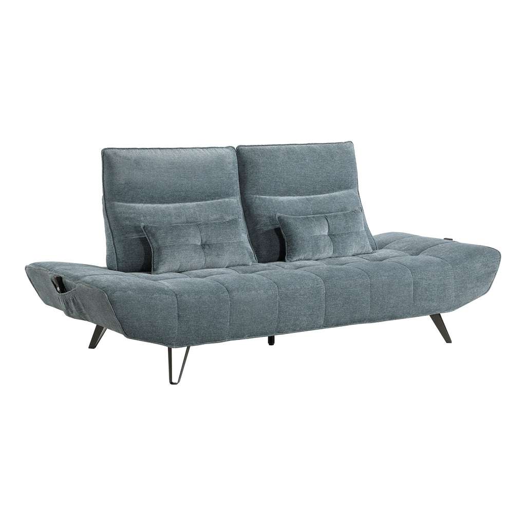 Chenille Fabric Sofa with Adjustable Headrests