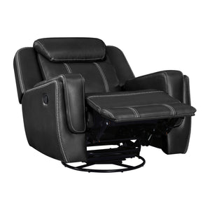 Breathable Faux Leather Swivel Glider Reclining Chair