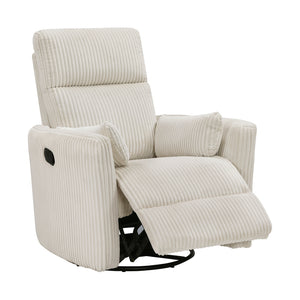 Corduroy Fabric Swivel Glider Recliner