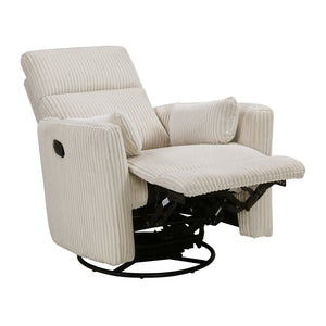 Corduroy Fabric Swivel Glider Recliner