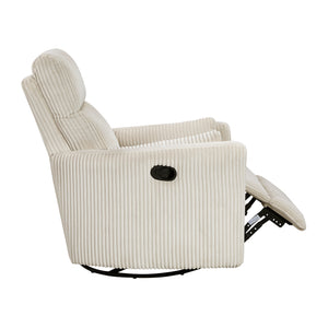 Corduroy Fabric Swivel Glider Recliner