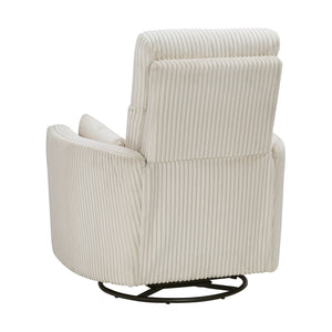 Corduroy Fabric Swivel Glider Recliner