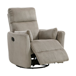 Corduroy Fabric Swivel Glider Recliner