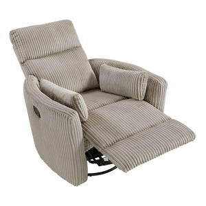 Corduroy Fabric Swivel Glider Recliner