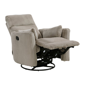 Corduroy Fabric Swivel Glider Recliner