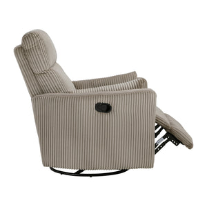 Corduroy Fabric Swivel Glider Recliner