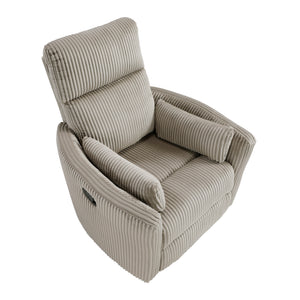 Corduroy Manual Swivel Glider Reclining Chair