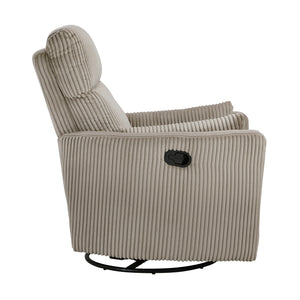 Corduroy Fabric Swivel Glider Recliner