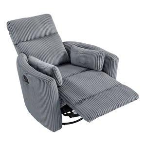 Corduroy Manual Swivel Glider Reclining Chair