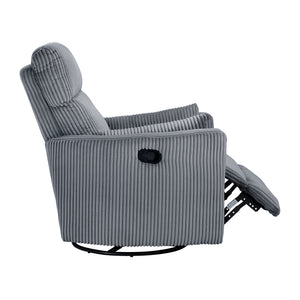 Corduroy Manual Swivel Glider Reclining Chair