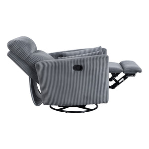 Corduroy Fabric Swivel Glider Recliner