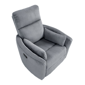 Corduroy Manual Swivel Glider Reclining Chair