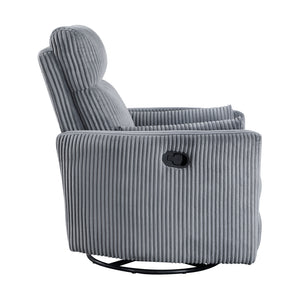 Corduroy Manual Swivel Glider Reclining Chair