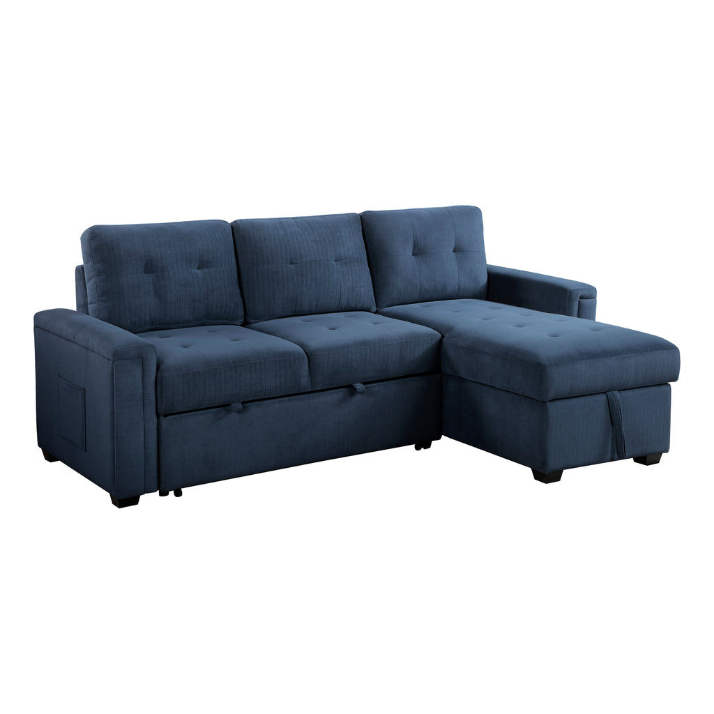 Textured Fabric Sectional with Hidden Storage