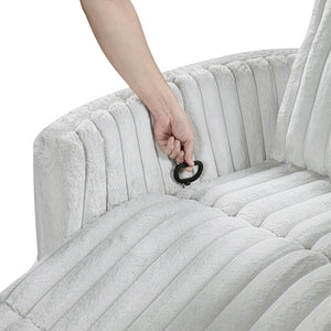 Corduroy Fabric Swivel Glider Recliner