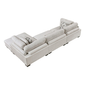 Textured Microfiber 3-Piece Modular Sectional with Chaise