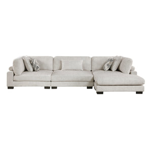 Textured Microfiber 3-Piece Modular Sectional with Chaise