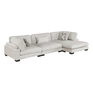 Textured Microfiber 3-Piece Modular Sectional with Chaise