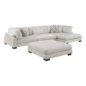 Textured Microfiber 4-Piece Modular Sectional with Chaise and Ottoman