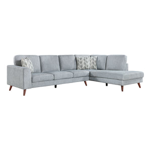 Chenille Fabric 2-Piece Sectional with Right Chaise