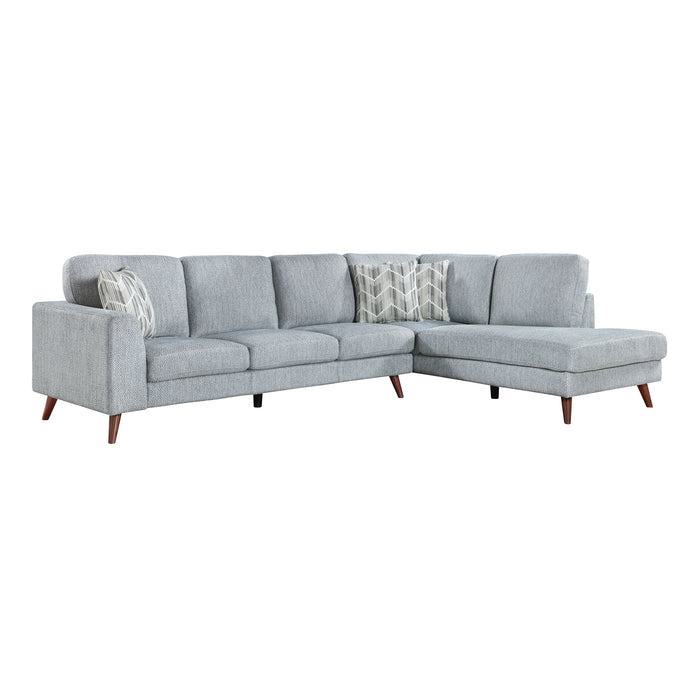 Chenille Fabric 2-Piece Sectional with Right Chaise